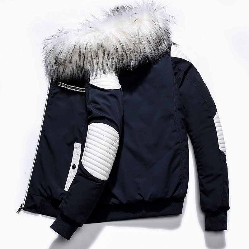 New Men's Zipper Jacket Collar Coat Overcoat Warm Casual Outwear Black Coats