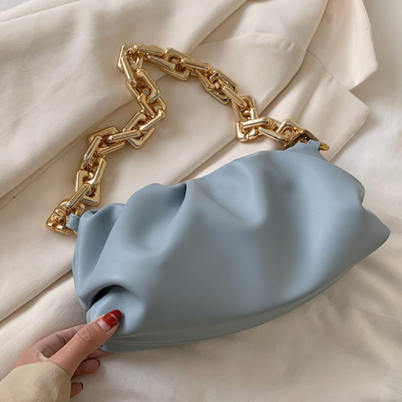 Armpit Bag - Gold Chain PU Leather Bag For Women Shoulder Bag Travel ...