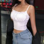 Sexy Summer Women Ruffles Tank Top Fashion Ladies Sleeveless Strapless Ruched Slim Crop Top Camisole Female Clothing Tanks