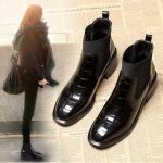 Autumn and Winter Boots Alligator Boots Chelsea Boots Chunky-Heel Boots