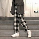 Harajuku Plaid Pants For Women Trousers Streetwear Woman Harem Pants Autumn Ladies Causal Pants Plus Size