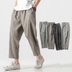 Harajuku Men Oversize Wide Leg Pants 2022 Mens Straight Casual Hip Hop Ankle-Length Pants Summer Male Harem Pants