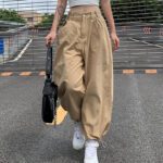 Sweatpants Fashion Women Street Trendy Waist Adjustable Wide Leg Hip Hop Pants Feet Loose Jeans Plus Size Y2k Pants