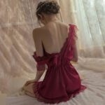 Vintage Nightgowns Sexy Lingerie Women's Silk Sleepwear Nightwear High Quality Lace Suspender Nightdress Winter New