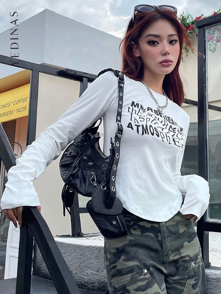 Yin Yang Graphics Tank Tops for Women Long Sleeve Aesthetic Portrait Print  Slim Tee Top E-Girl Y2k Summer Streetwear at  Women’s Clothing store