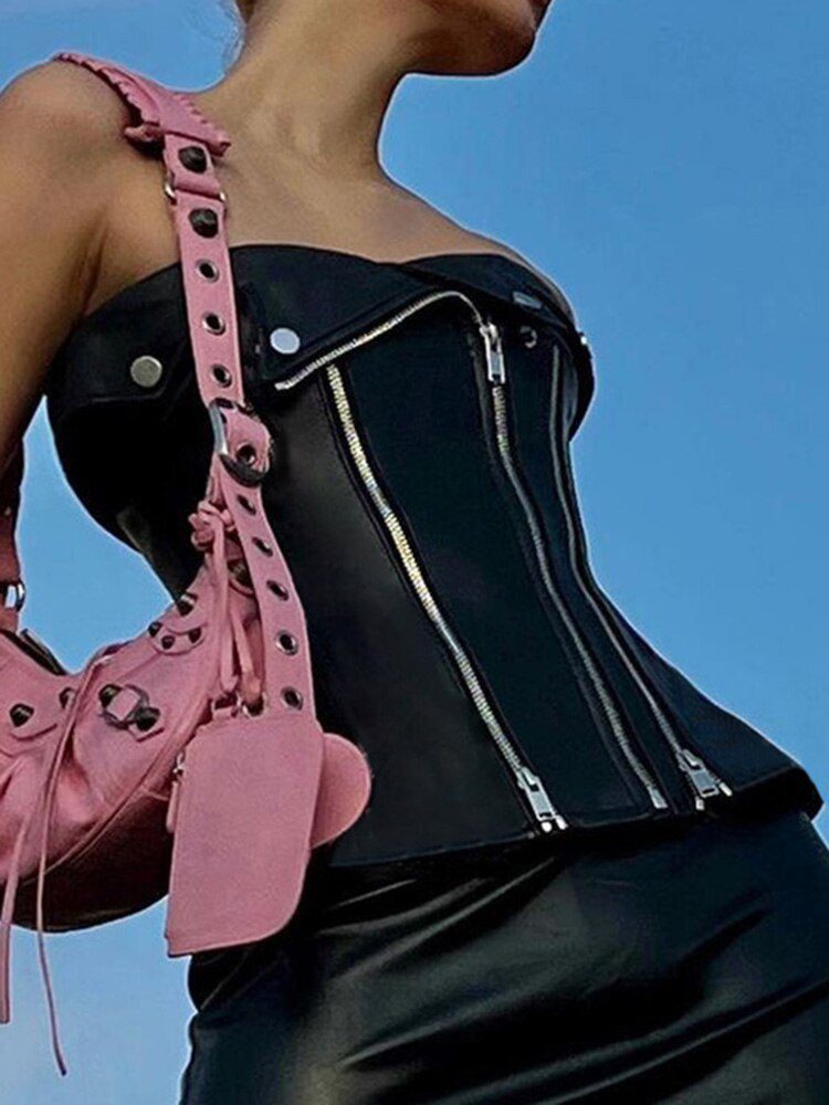 Leather corset 3-161 : Crazy-Outfits - webshop for leather clothing, shoes  and more.