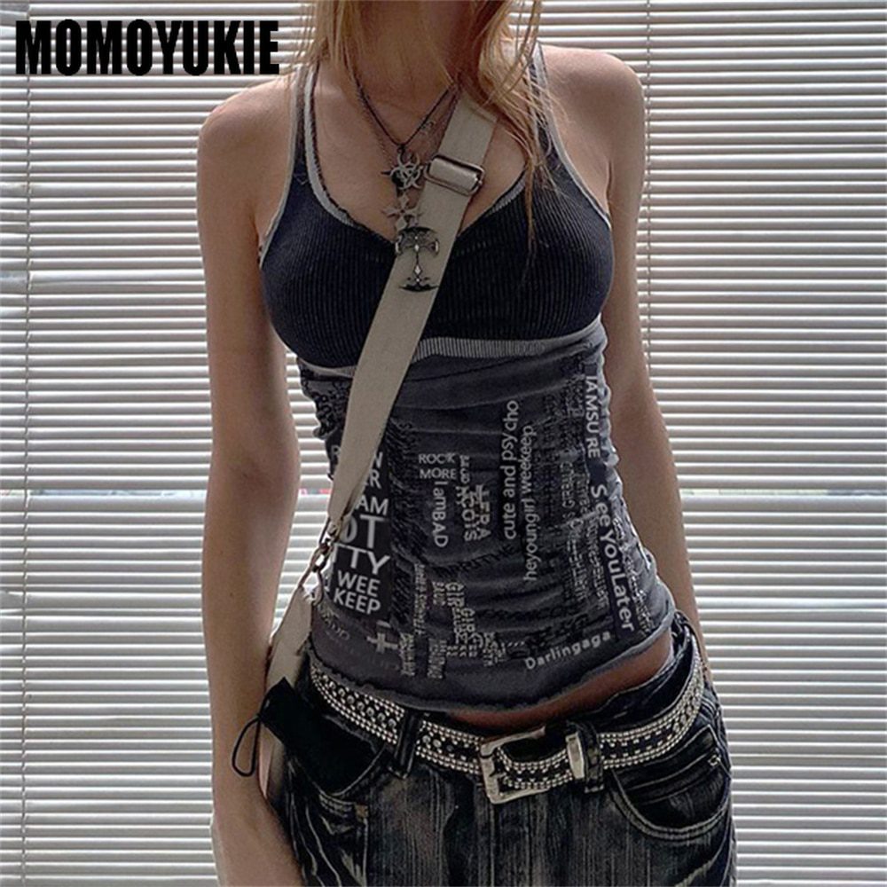 Y2k Aesthetic Outfits Streetwear Women Two Pieces Sets Cropped